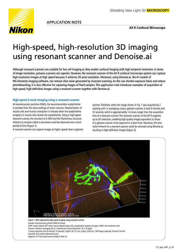 Application Notes, Silicone Immersion Series, Optiques, Produits de  microscope